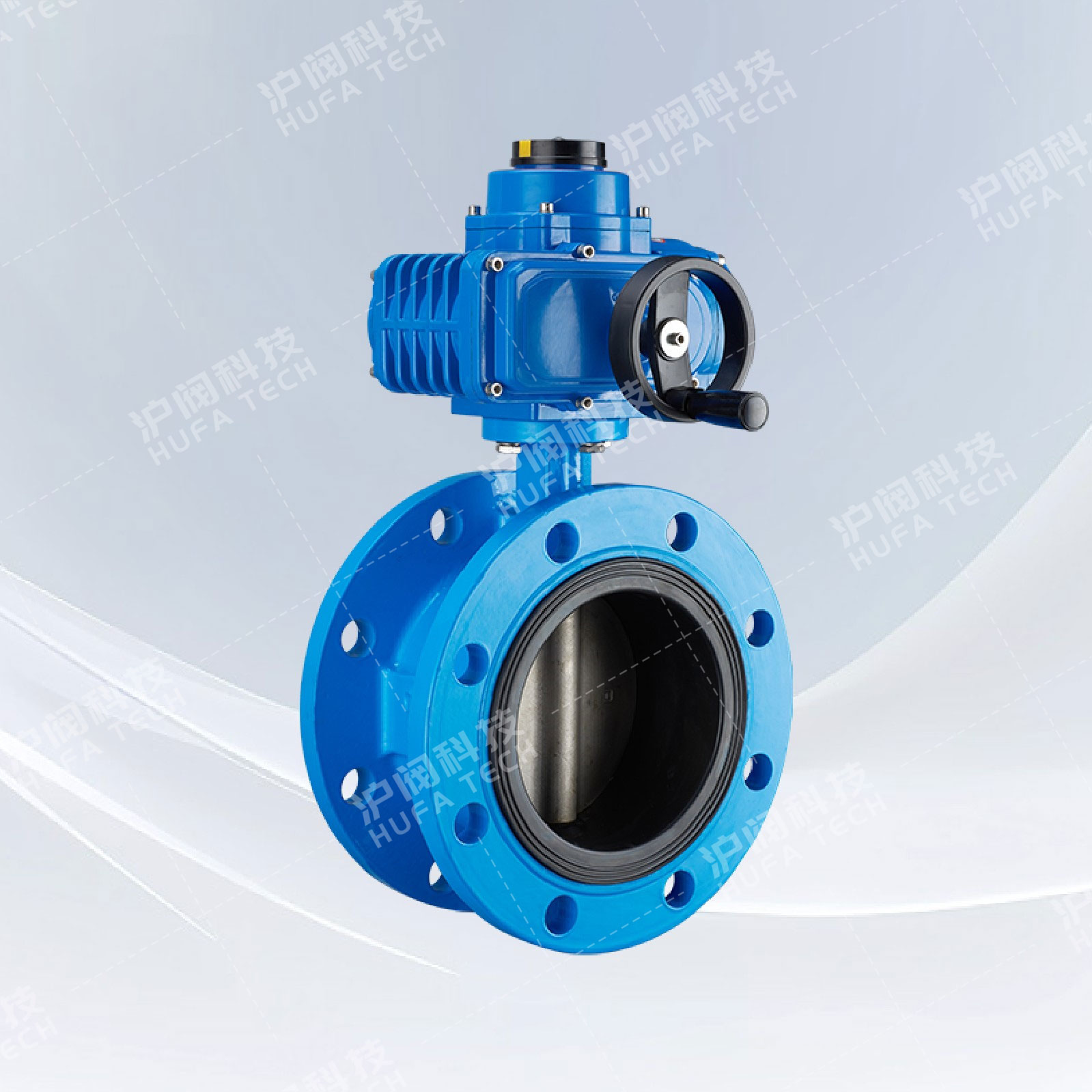 法兰中心板式蝶阀(电动)