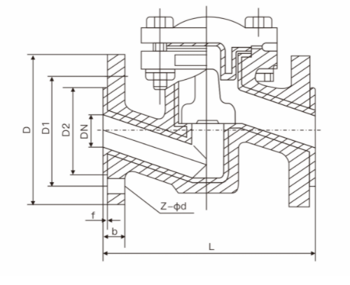 升降式衬氟止回阀(图1)